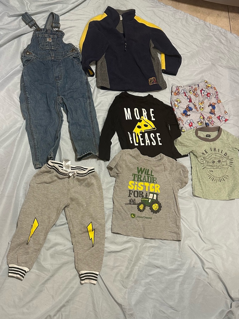 John Deere Gray Toddler Tee with Green & Yellow Tractor Graphic